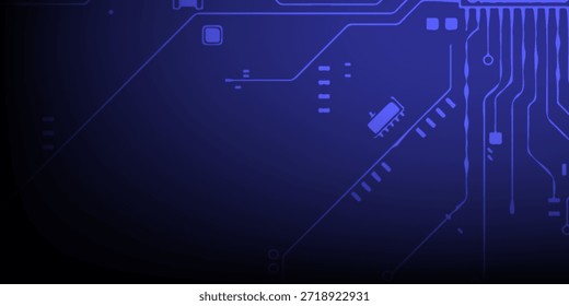 Fondo de Tecnología de Tablero de circuito azul con microchip y diseño electrónico moderno ilustración de diseño de fondo abstrac eps10