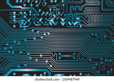 blue circuit board vector illustration. black background