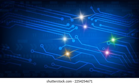 Blue Circuit cyber security concept technology background