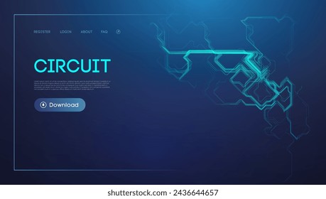 Blue circuit design for technology background