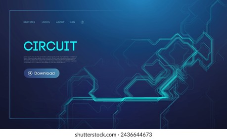 Blue circuit design for technology background