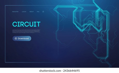 Blue circuit design for technology background