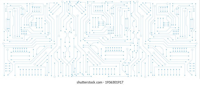 blue circuit electronic or electrical line with engineering technology concept vector background 