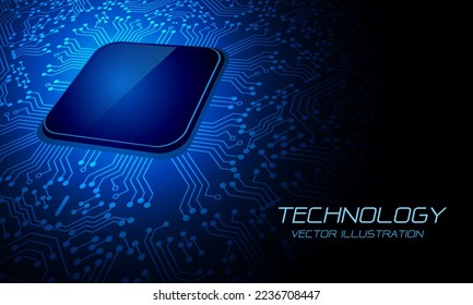 Blue circuit line microprocessor technology energy power computer futuristic design ultramodern background vector illustration.