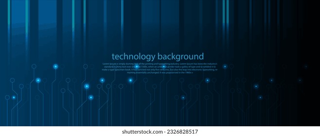 Blue circuit and line technology abstract technology innovation concept vector background and glowing light 
