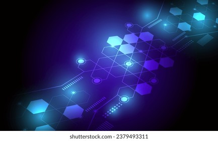 fondo de tecnología abstracta de redes de líneas de circuito azul