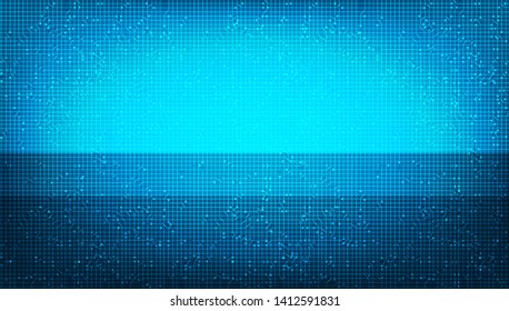 Blue Circuit Microchip on Technology Background,Hi-tech Digital and security Concept design,Free Space For text in put,Vector illustration.