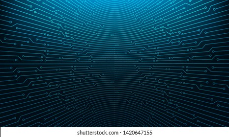 Blue Circuit Microchip on Technology Background,Hi-tech Digital and security Concept design,Free Space For text in put,Vector illustration.