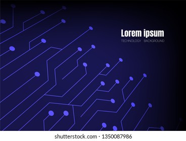 blue circuit technology abstract background, innovative connection digital system space wallpaper, template for website cover poster banner brochure and more, flat vector graphic design 