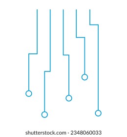 Diseño de elementos de folleto de cables de circuito azul. Elemento electrónico. Ilustración vectorial con espacio de copia vacío para texto. Forma editable para la decoración de afiches. Marco creativo y personalizable