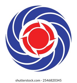 desenho de logotipo abstrato circular azul 