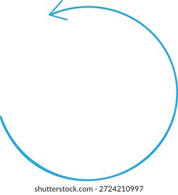 Blue circular arrow graphic symbol for navigation and direction