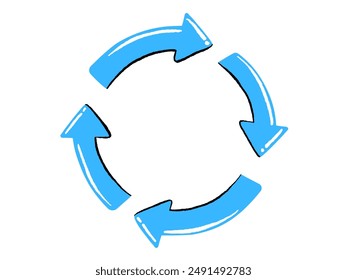 Blue Circular Arrows Cycle Illustration