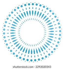 blue circular decorative frame material
