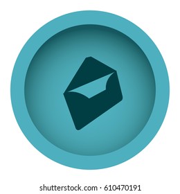 blue circular frame with silhouette envelopes opened vector illustration