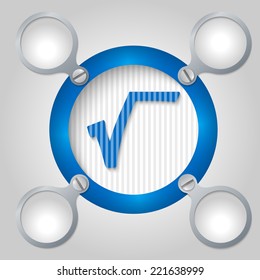 blue circular frame for text and radix