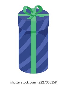 blaues kreisförmiges Geschenkbox-Symbol