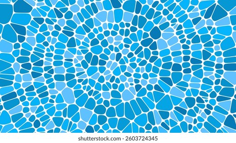 Blue Circular Greek Mosaic Pattern. Decorative Antique Stone Ornament. Paving Circular Pattern. Stone Pebble Mosaic Template for Interior and Exterior Designs, Beauty. Vector Illustration.