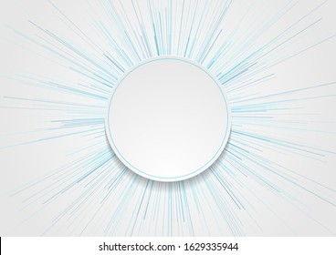 Blue circular lines abstract futuristic technology background. Vector design