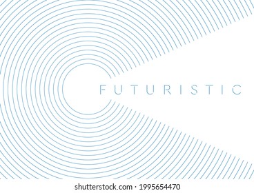 Líneas circulares azules abstractas de fondo de tecnología futurista. Diseño de vectores