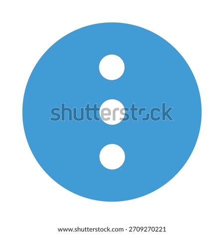 Blue circular more options menu icon with three vertical dots