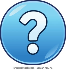 Blue circular question mark icon representing help, uncertainty, support, and frequently asked questions.