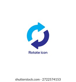 Ícone de setas circulares azuis para atualizar, sincronizar, recarregar ações em aplicativos móveis, interface de usuário e projetos de design da Web

