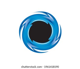 blue circular rotation flame with black hole 