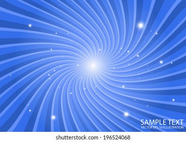 Blue circular vector background starburst illustration - Abstract star burst in blue space background template
