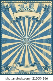 Blue circus retro. A blue vintage circus background for a poster