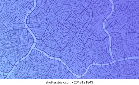 Área de la ciudad azul, mapa de fondo, calles. Panorama urbano en Skyline. Ilustración cartográfica. Proporción panorámica, mapa digital plano de diseño. Vista superior de Ciudad del vector. Ver desde arriba del mapa