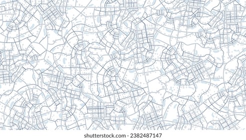 Blue city area, background map, streets. Skyline urban panorama. Cartography illustration. Abstract transportation background, street map. Widescreen proportion, digital design street map. Vector