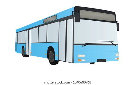 Blue city bus. vector illustration