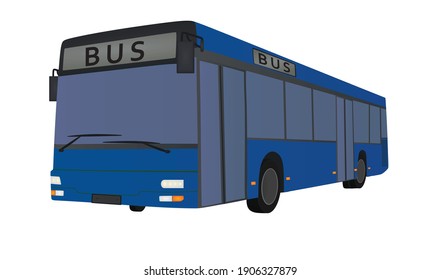 Blue city bus. vector illustration