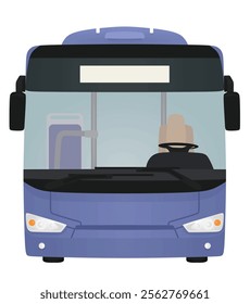 Blue  city bus. vector illustration