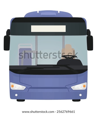 Blue  city bus. vector illustration