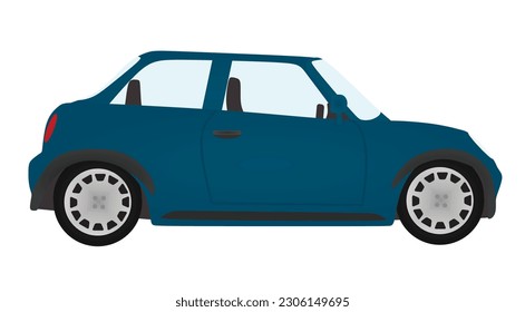 Auto de la ciudad azul. ilustración vectorial