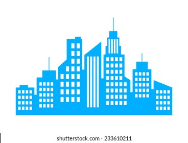 Blue City Icon On White Background Stock Vector (Royalty Free) 230157577