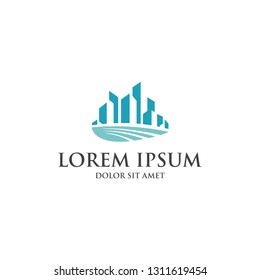 blue city logo vector