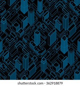Blue city pattern