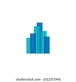 Blue city real estate building logo design concept vector