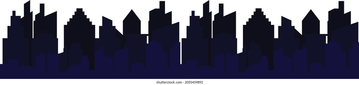 Blue city silhouette isolated vector EPS 10 file