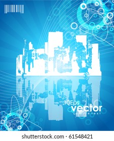 Blue city vector design