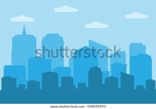 Blue Cityscape Design Cloud Skyvector Illustration Stock Vector ...