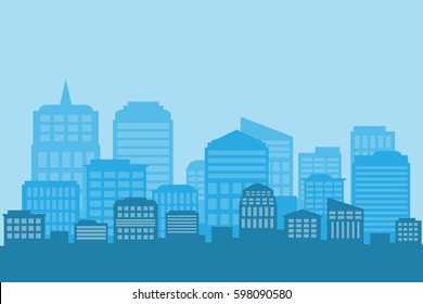 blue cityscape design and sky.vector and illustration