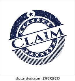 Blue Claim distress rubber seal with grunge texture
