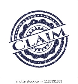 Blue Claim rubber stamp