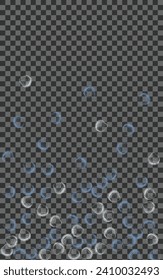 Blue Clam Background Transparent Vector. Shellfish Watercolor Graphic. Decoration Pattern. Gray Shell Whimsical Illustration.