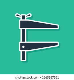 Blue Clamp tool icon isolated on green background. Locksmith tool.  Vector Illustration