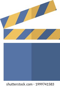Cartel de cierre azul, ilustración, sobre fondo blanco.